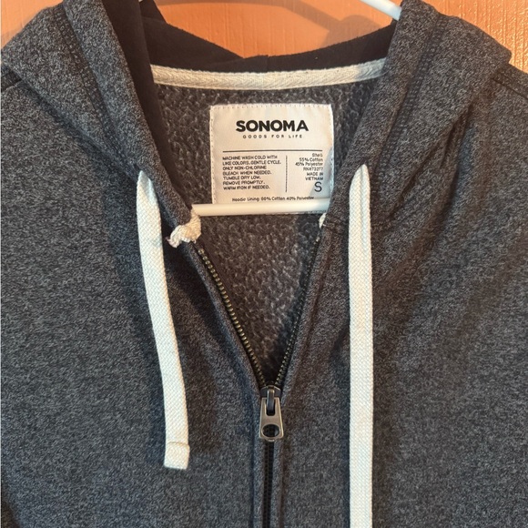 Sonoma Goods for Life Charcoal Full Zip Hoodie Sweatshirt Size Small - Picture 2 of 3